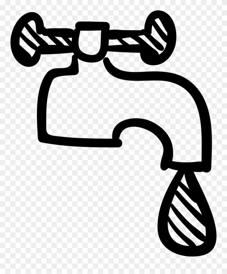 Wash Drawing Faucet - Tap Water Drawing Clipart