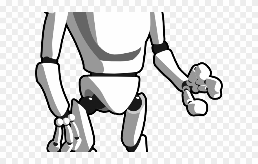 Gray Clipart Robot - Black And Clipart White Robot - Png Download