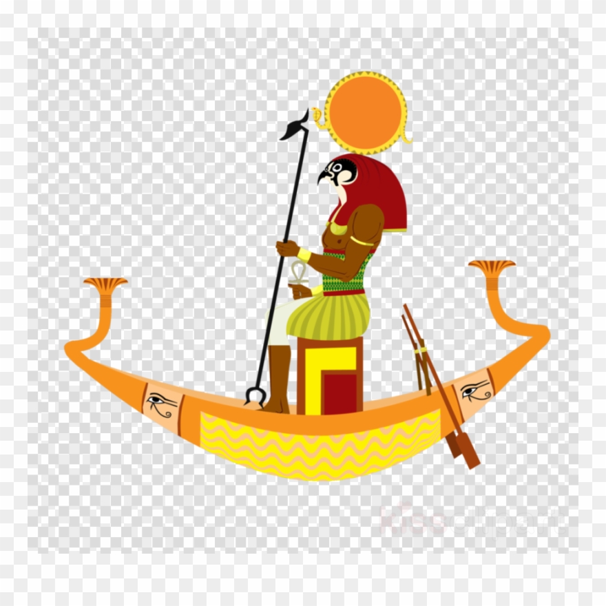 Download Egyptian Gods Transparent Clipart Ancient - Ra Egyptian God Boat - Png Download