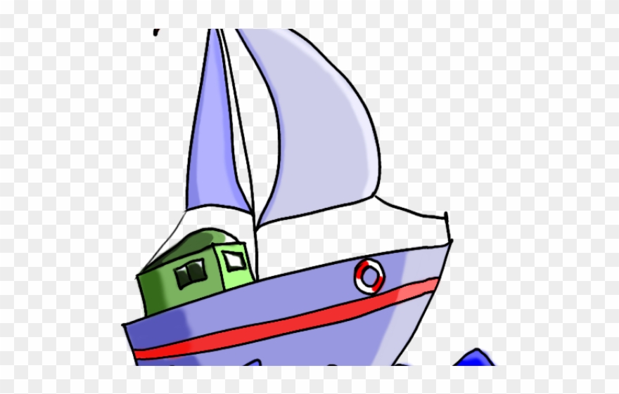 Sailboat Clipart Water Transportation - Sailing Boat Cartoon Png Transparent Png