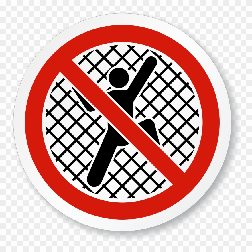 No Climbing On Fence Iso Sign - No Climbing On Fence Clipart
