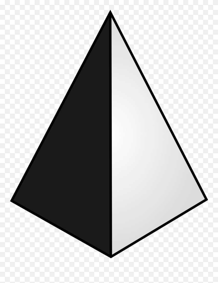 Egyptian Pyramids Shape Black And White Three-dimensional - 3d Triangle Shape Png Clipart