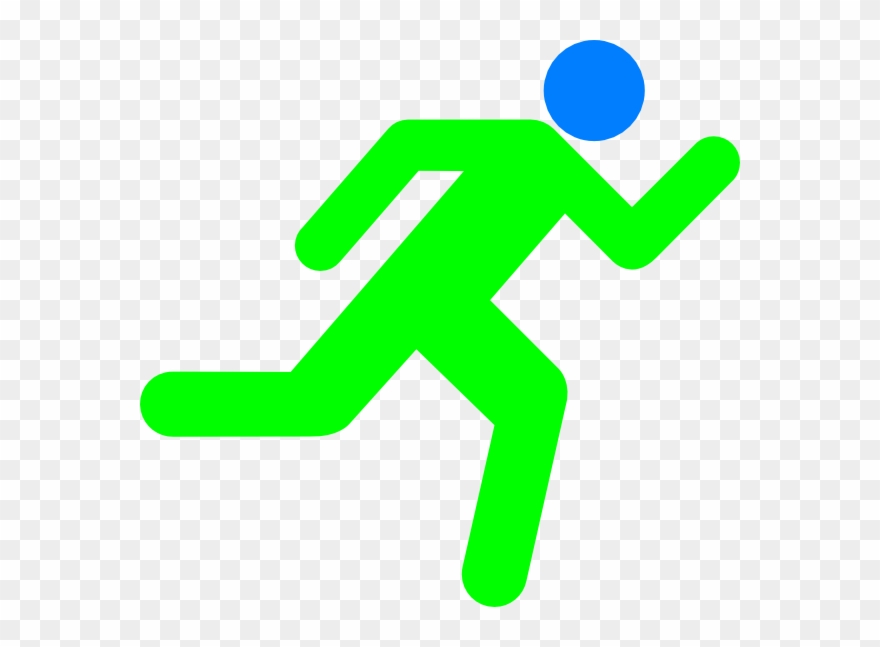 Freeuse Blue Running Icon On Transparent Clip Art - Girl Running Away Clipart - Png Download