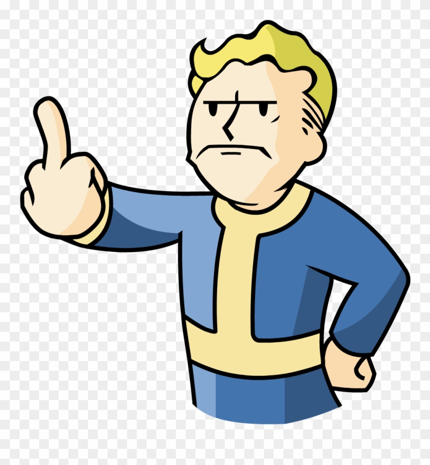 Middle Finger Vault Boy - Vault Boy Middle Finger Clipart
