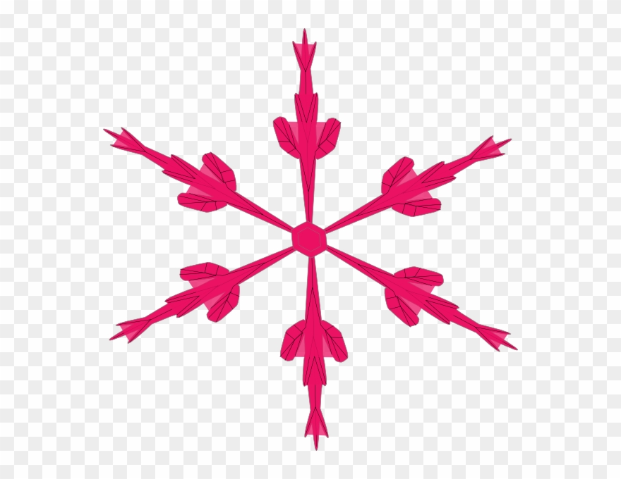 Skinny Pink Snowflake Clip Art - Paper Flower Center Svg - Png Download