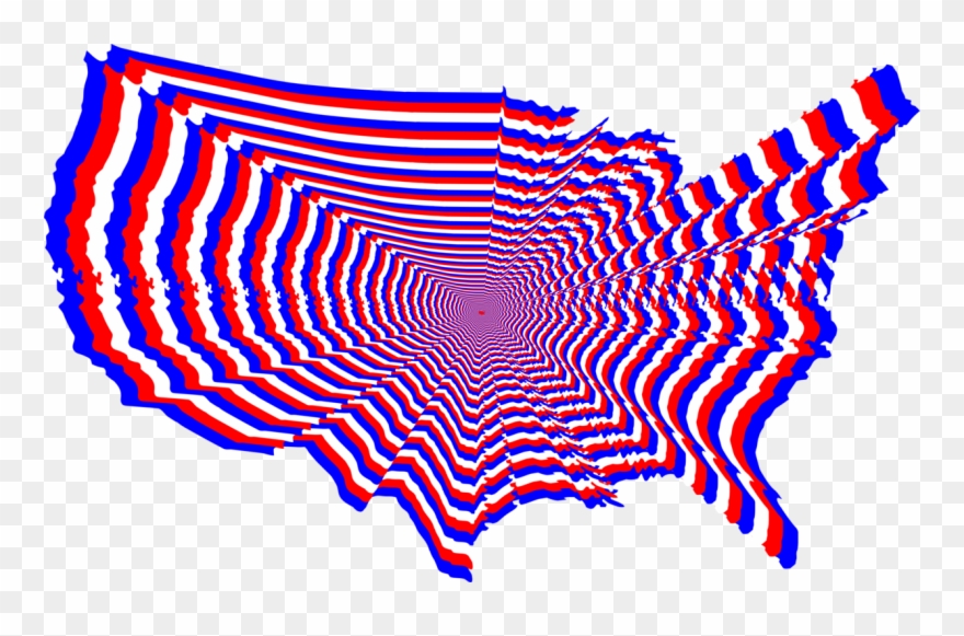 United States Map Computer Icons Blue White - Blue And Red Outline Clipart