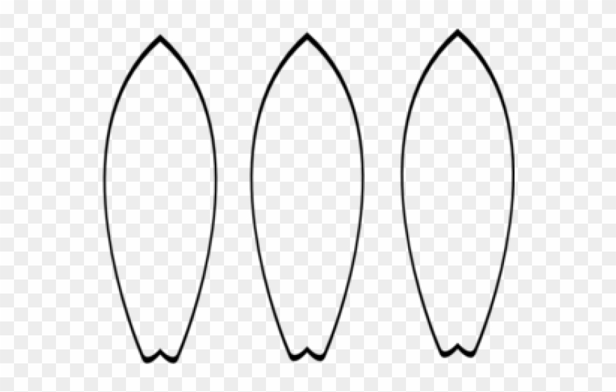 Monochrome Clipart Surfboard - Printable Surfboards - Png Download