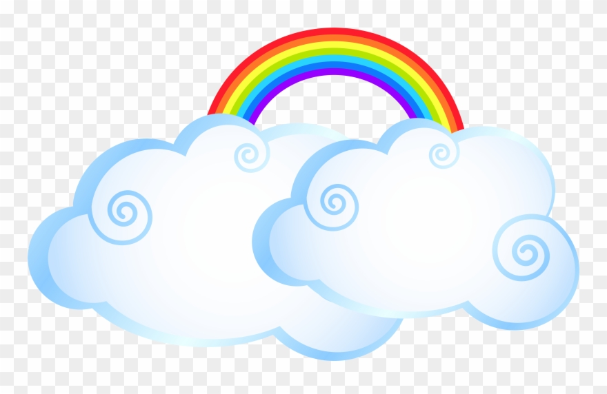 Clouds And Rainbows Clipart - Png Download