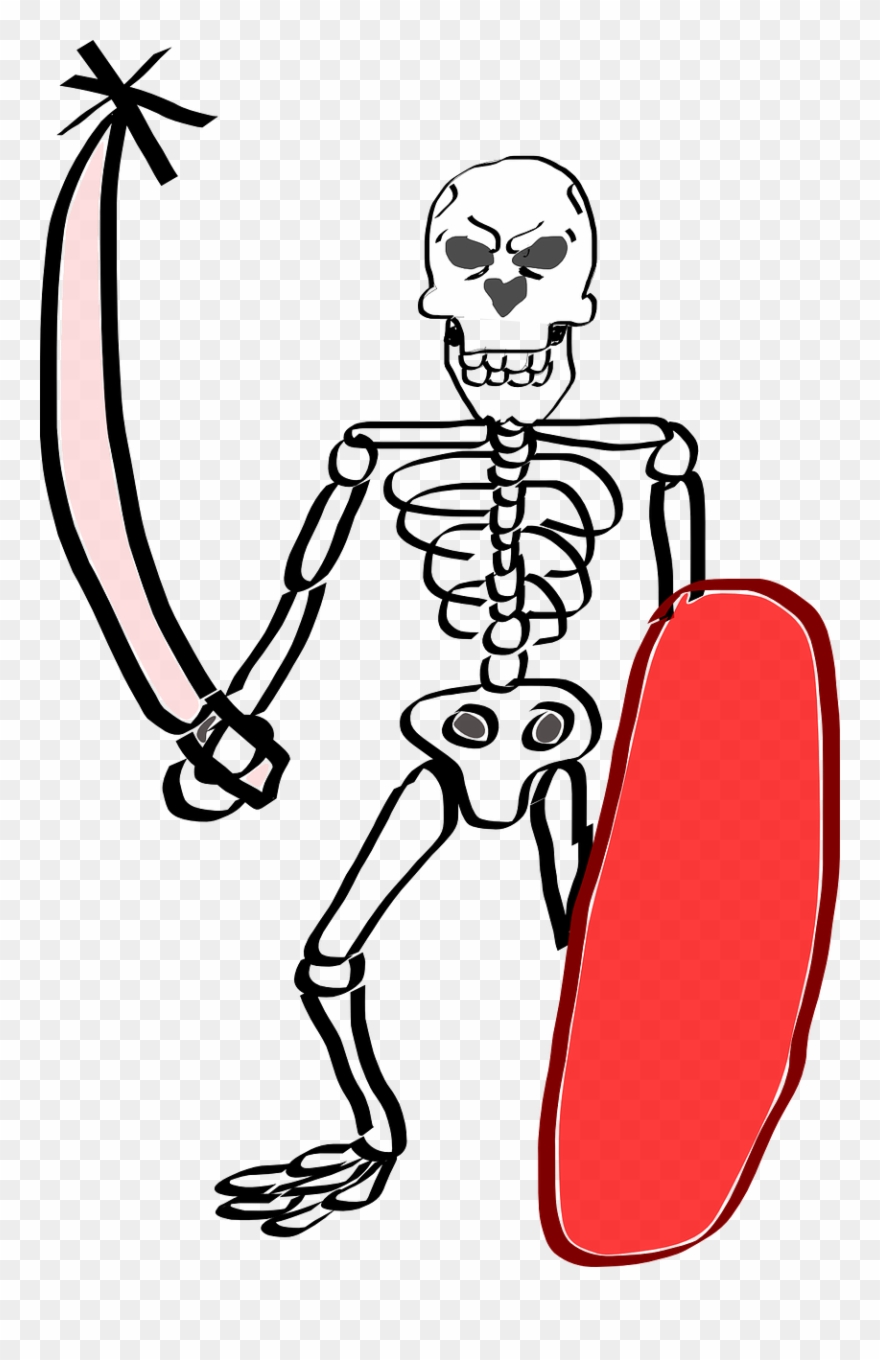 Human Skeleton Skull Bone Joint - Pirate Skeleton Easy Drawing Clipart