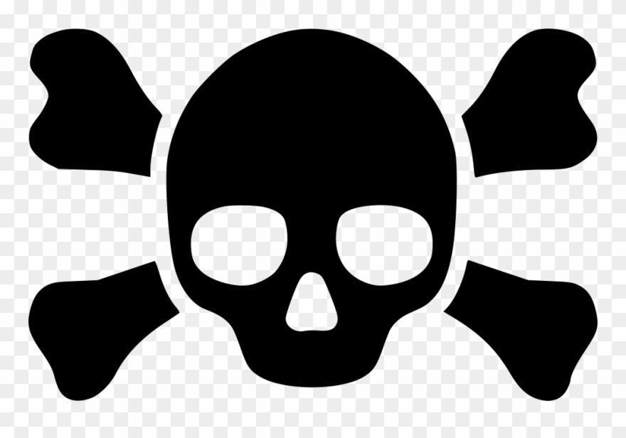 Skull Crossbones Png Clipart Black And White Download - Skull Crossbones Icon White Transparent Png