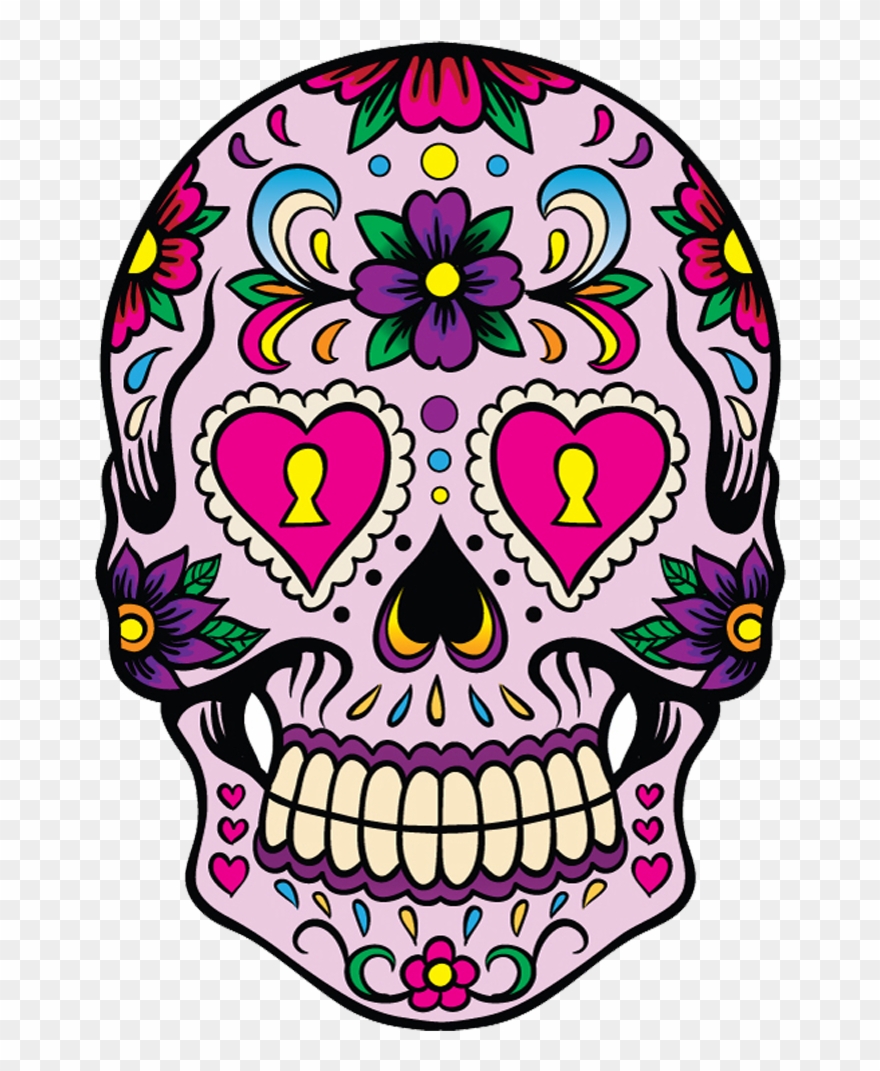 Intricate Drawing Sugar Skull - Caveira Mexicana Png Clipart