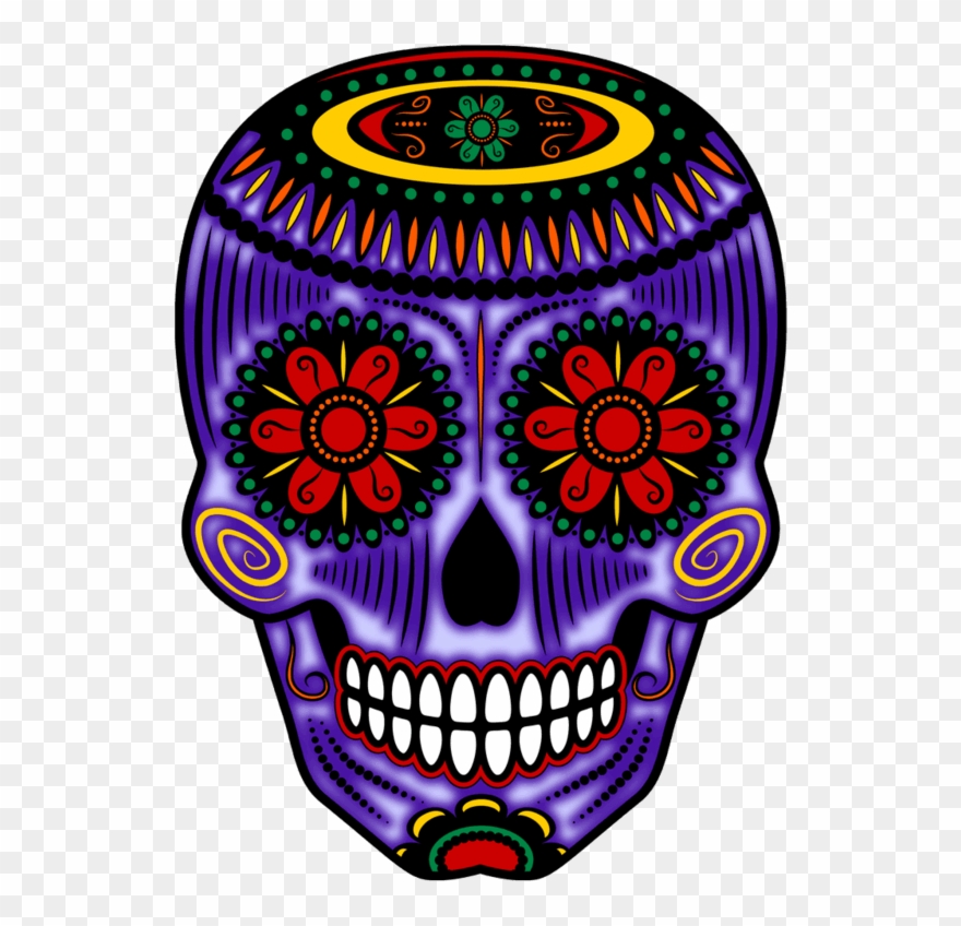 Svg Black And White Stock Art Altars Blog Purple - Day Of The Dead Colored Skulls Clipart