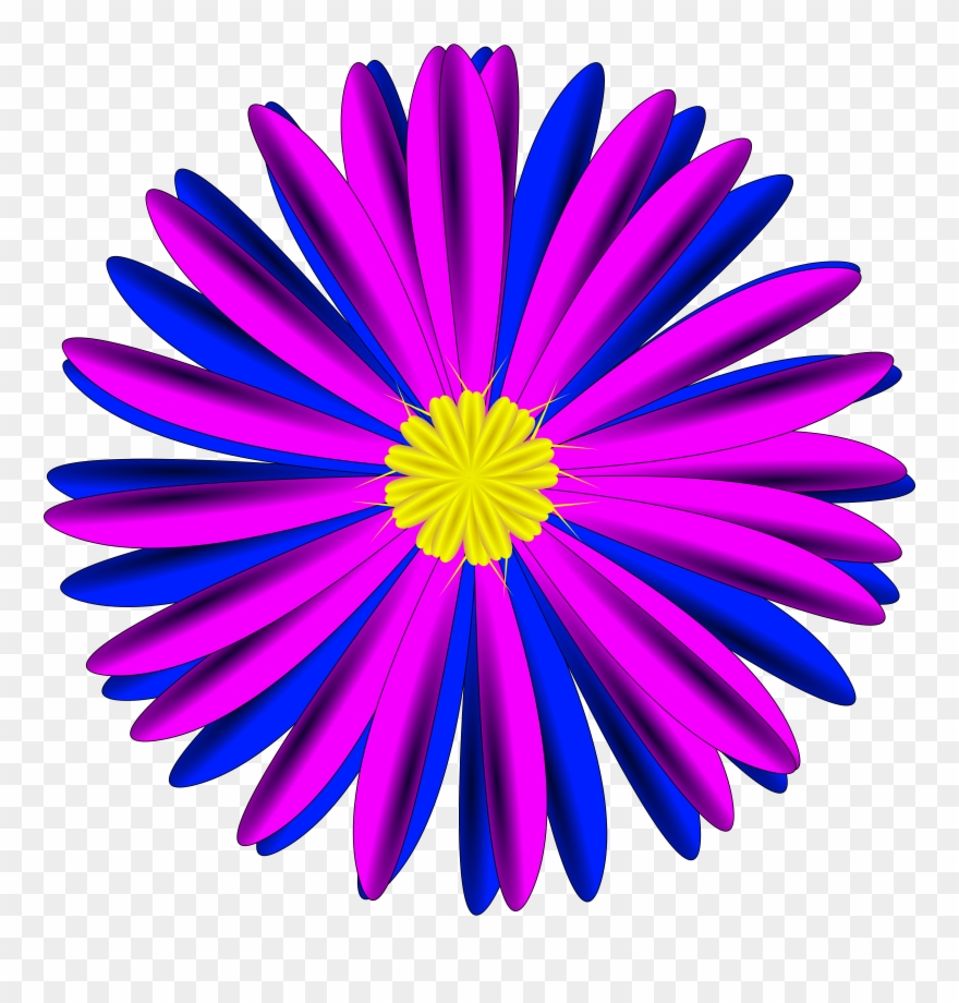 Big Image - Pink And Blue Flower Clipart