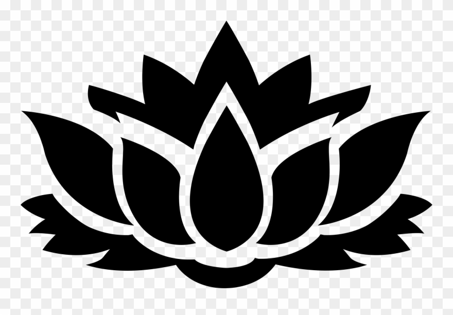 Big Image - Clipart Lotus Flower Black And White - Png Download