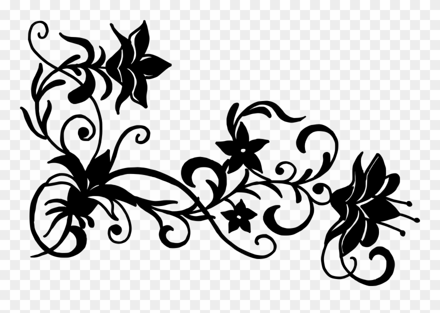 Free Flower Vector Silhouette - Flower Design Png Black And White Clipart