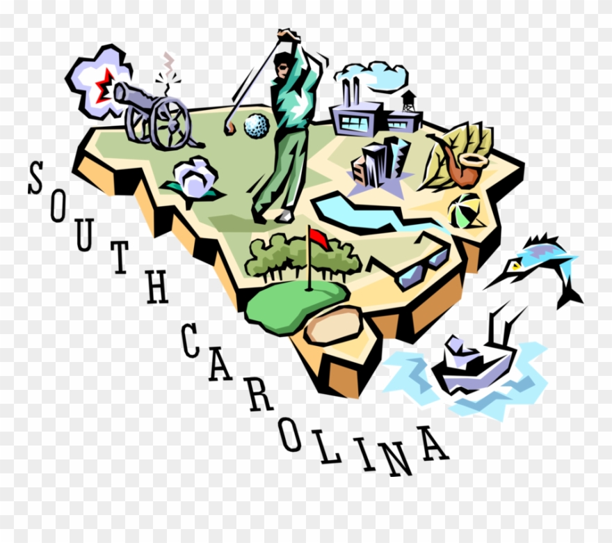 Vector Illustration Of State Of South Carolina Vignette Clipart