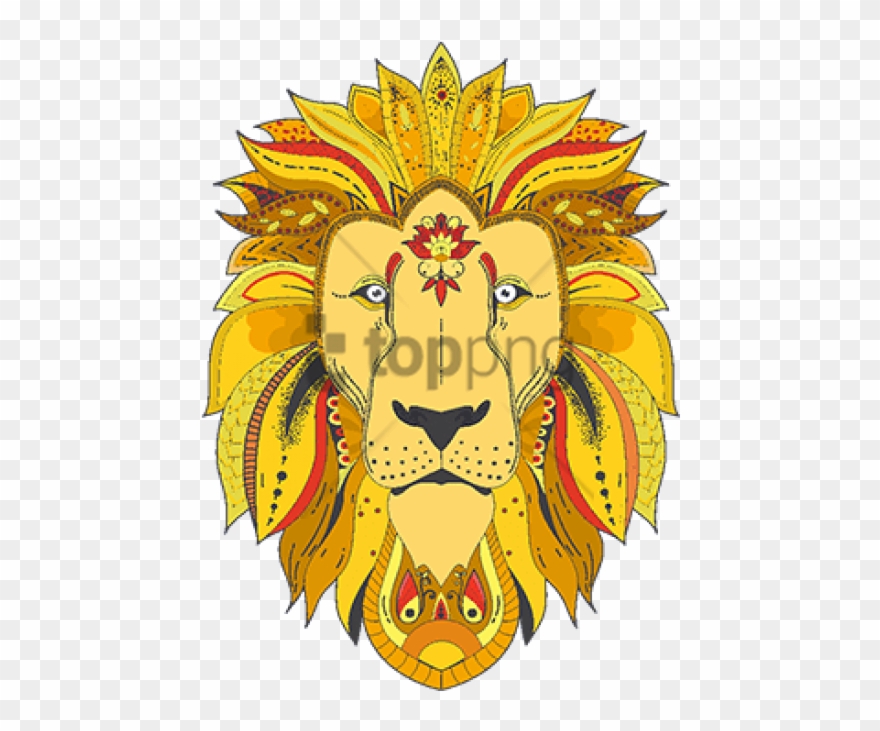 Free Png Mandalas De Animales A Color Png Image With - Mandala De Leon Coloreado Clipart