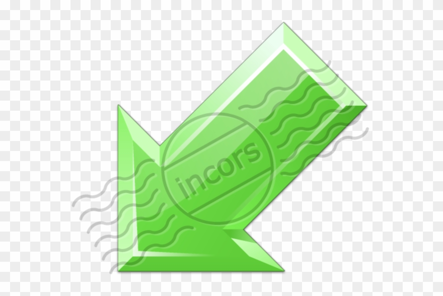 Arrow Down Left Green Image - Illustration Clipart