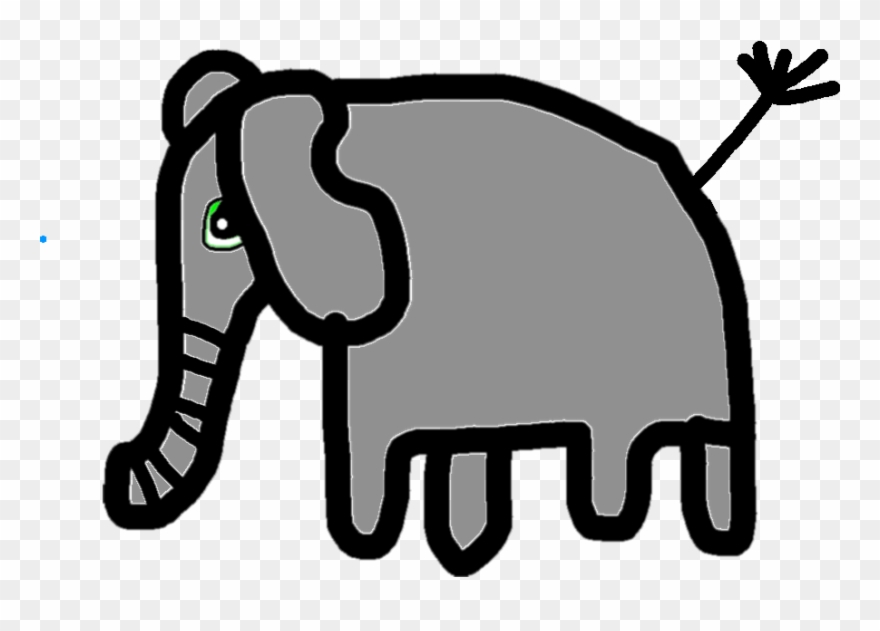 Elephant - Tail Up Clipart
