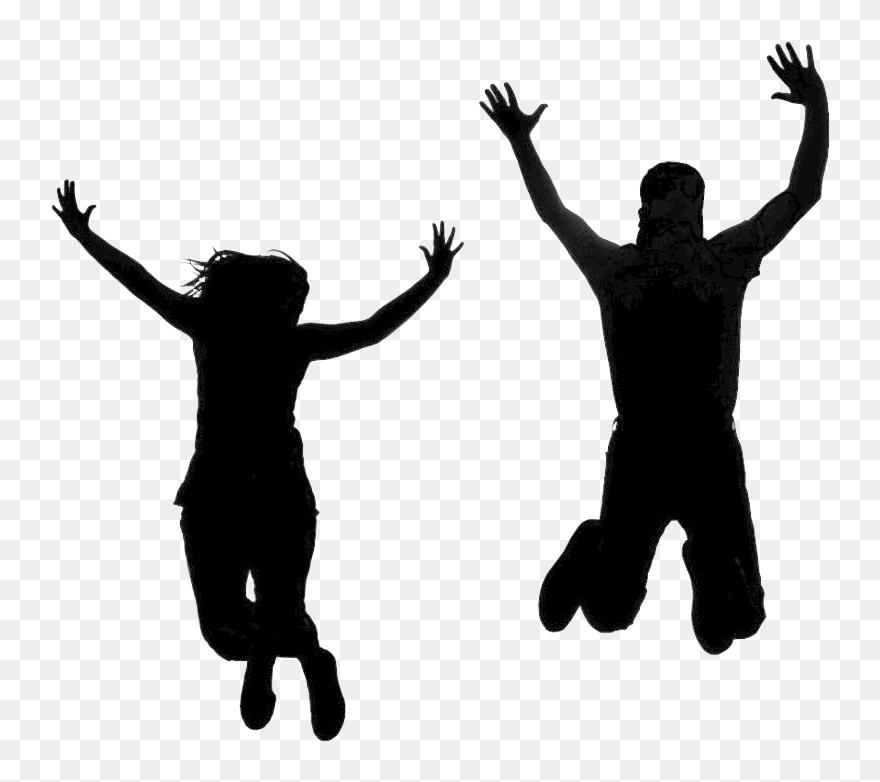 Silhouette Person Jumping Clip Art - Silhouette Of Happy People - Png Download