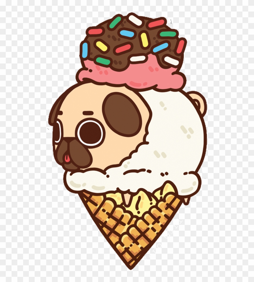 Pug-cream - Pugs And Ice Cream Clipart