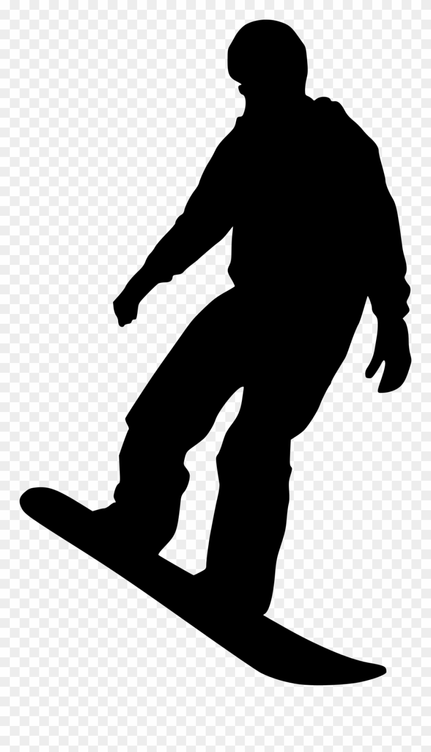 Free Download - Silhouette Snowboarder Png Clipart
