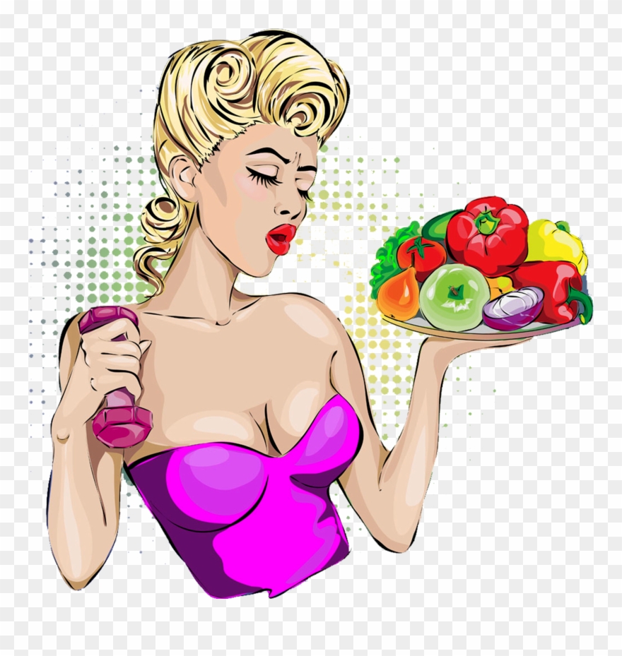 Pin Up Girl Fitness Clipart