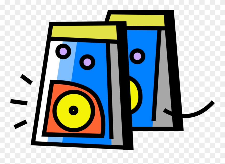 Vector Illustration Of Audio Entertainment Stereo Speaker Clipart