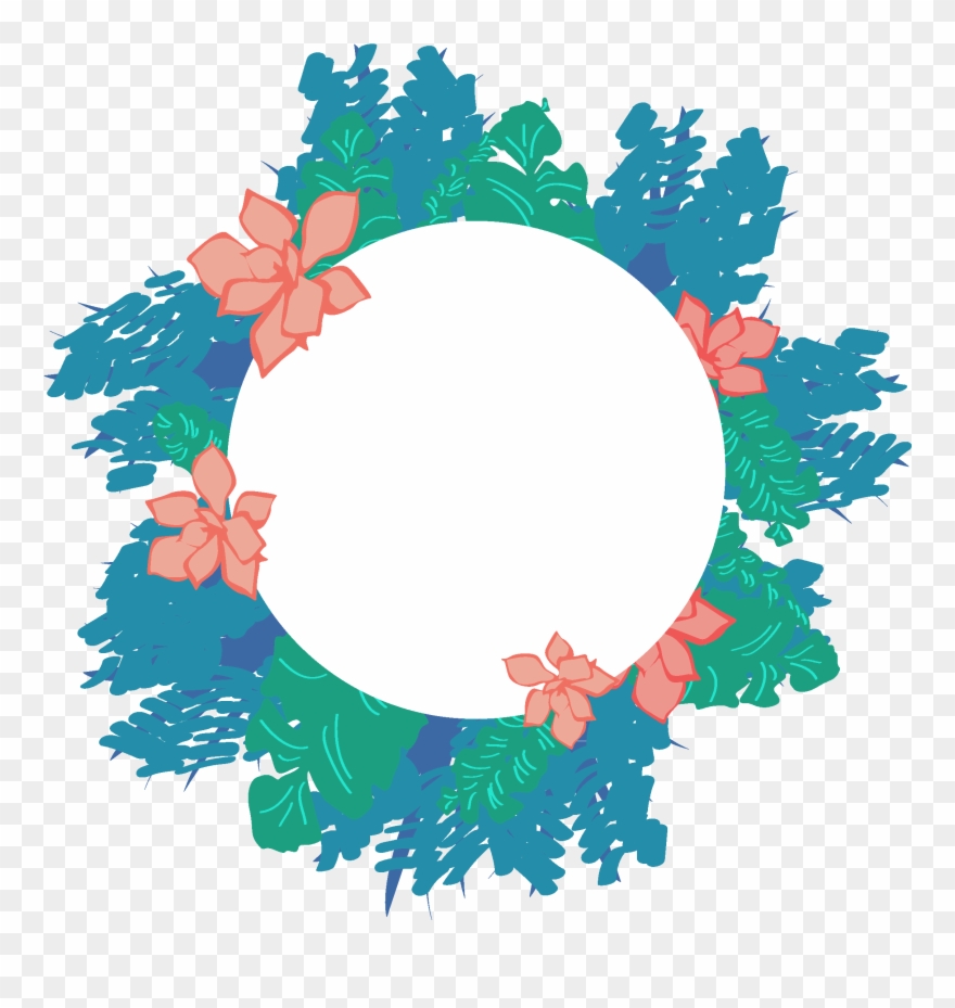 Hand Drawn Plant Background Leaves Advertisement Png - Circle Clipart