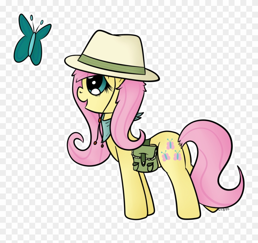 Chibi95, Butterfly, Clothes, Explorer Outfit, Fluttershy, - Cartoon Clipart