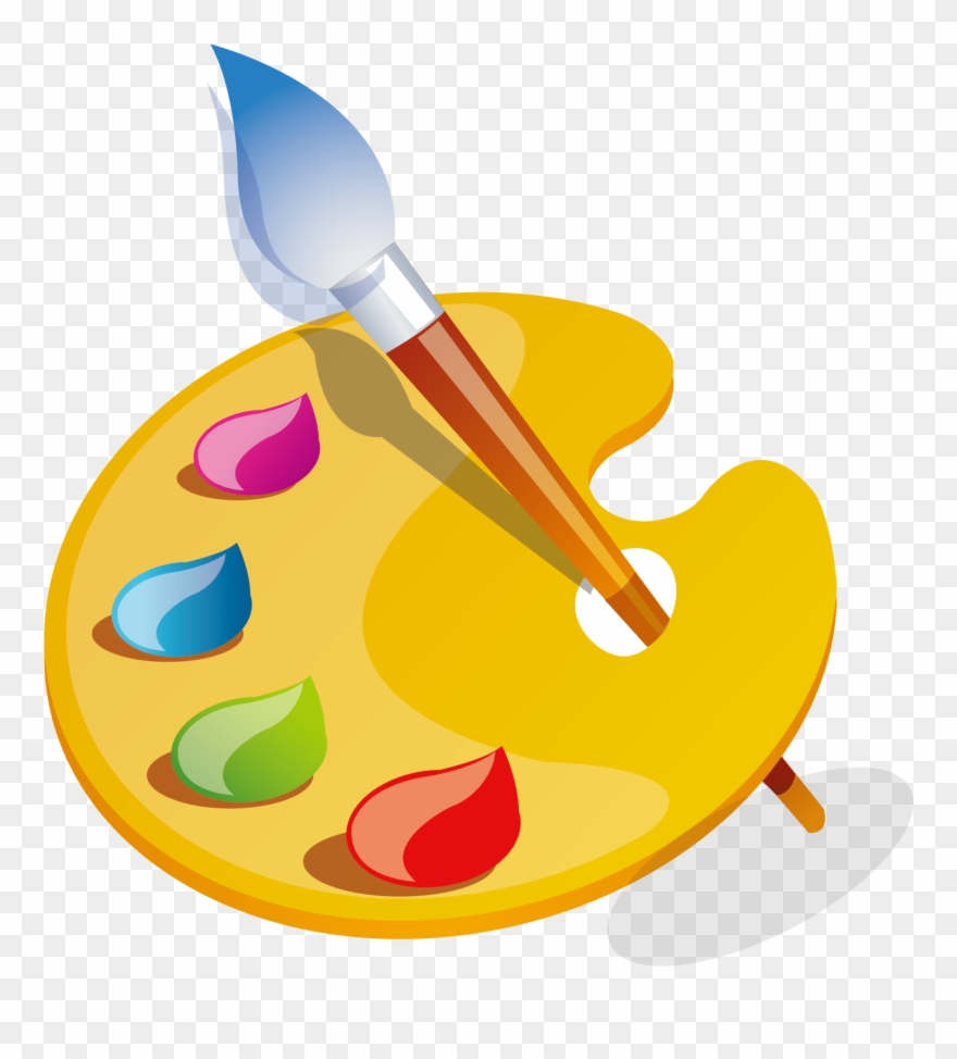 Plate Clipart Free - Painting Vector - Png Download