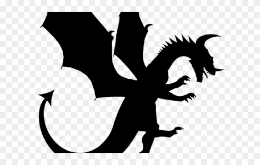 Shadow Clipart Dragon - Mythical Dragon Dragon Silhouette - Png Download