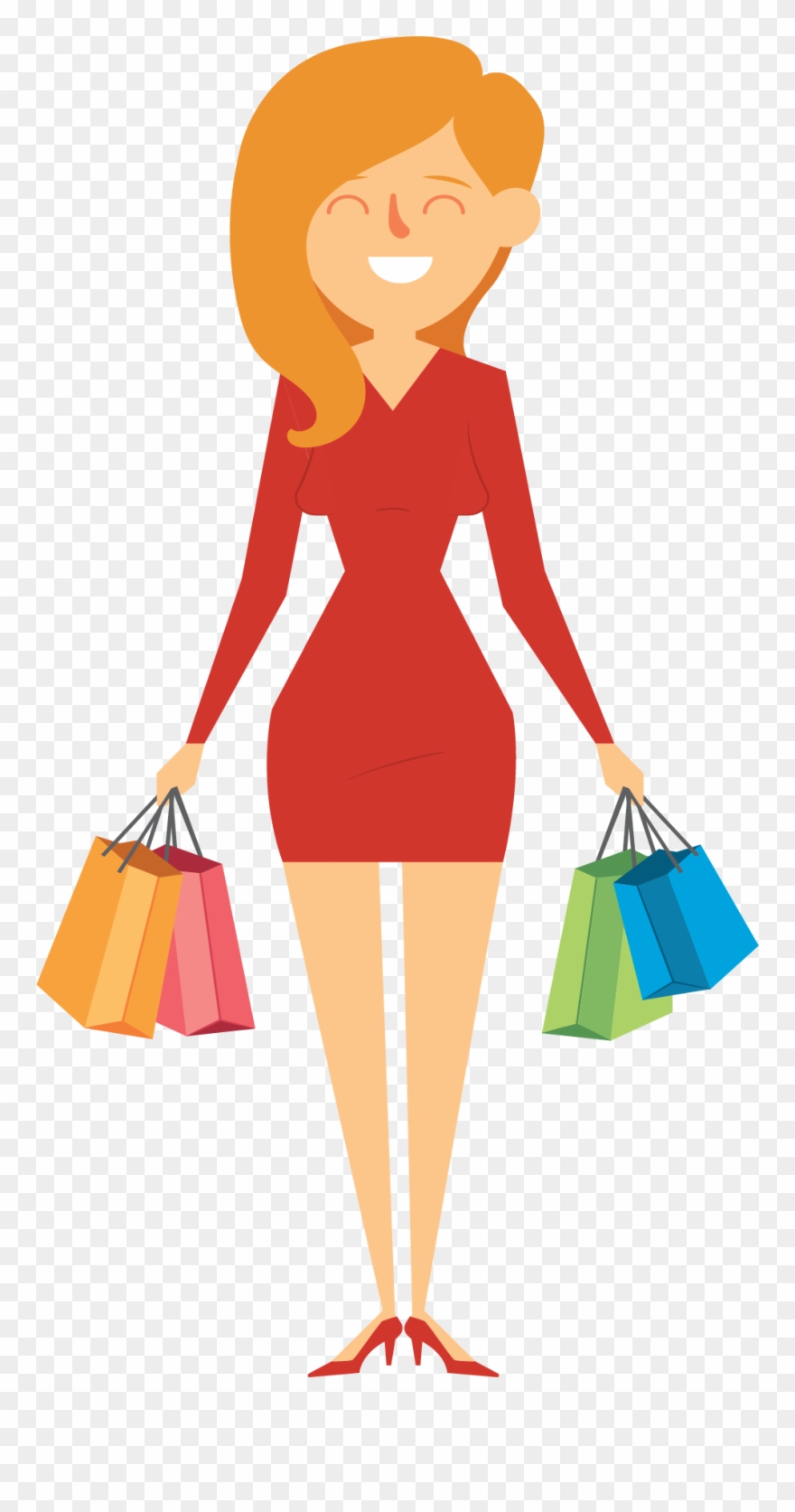 Illustration Happy For Women - Going Shopping Png Clipart