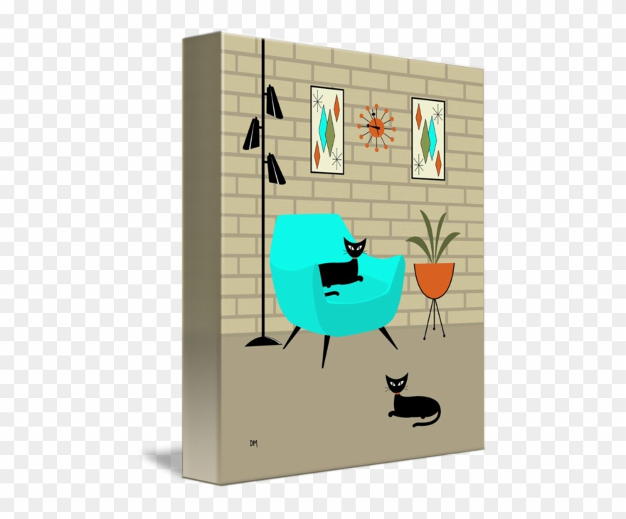 "mini Gravel Art With Brick Wall" By Donna Mibus, Dallas - Mid Century Modern Atomic Wall Art Clipart