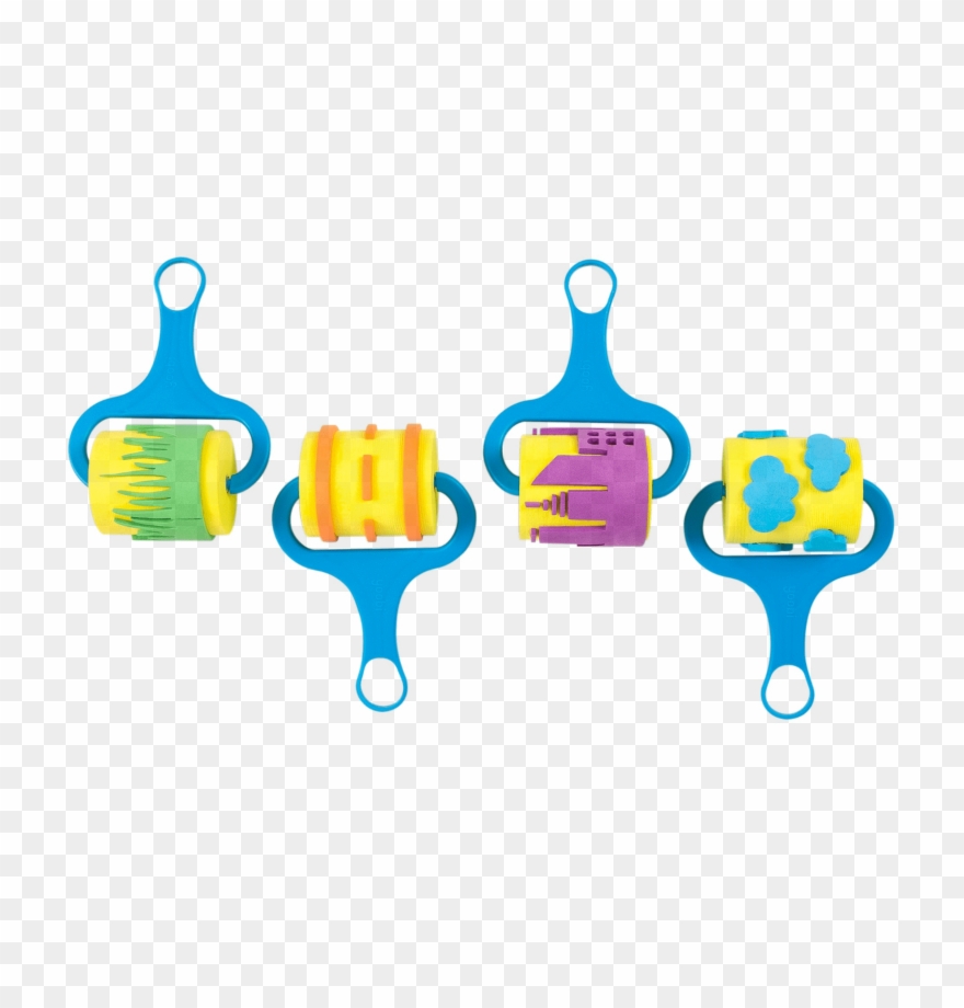 Yoobi Sidewalk Chalk Paint Foam Roller Stamp Set Of Clipart