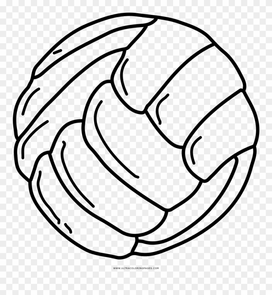 Volleyball Coloring Page - Line Art Clipart