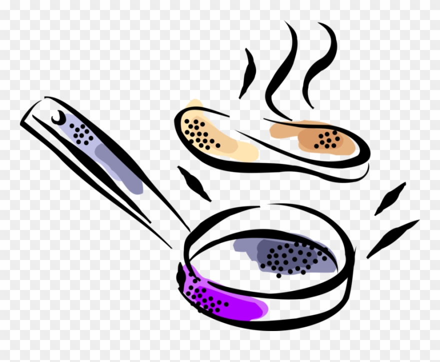 Vector Illustration Of Frying Pan, Frypan Or Skillet - Roast Chicken Clipart