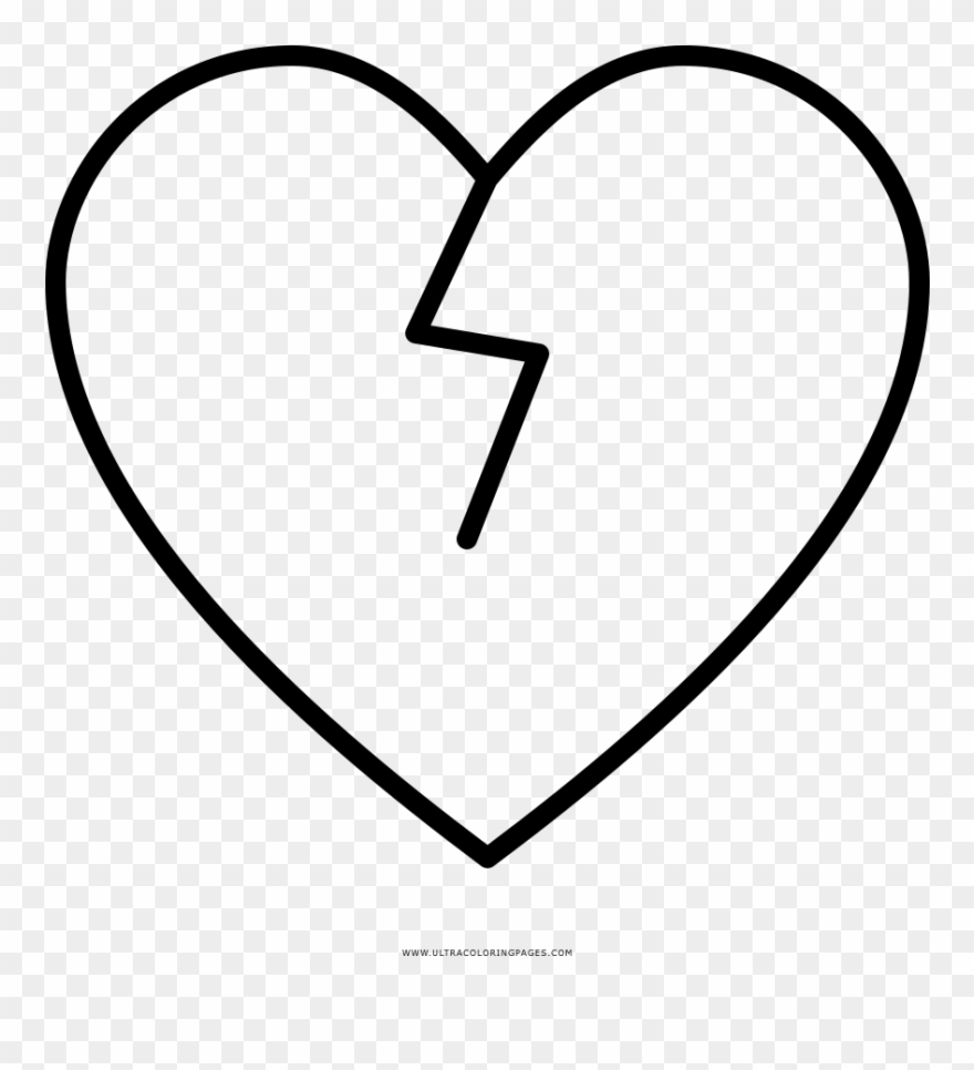 Broken Heart Coloring Page - Heart Clipart