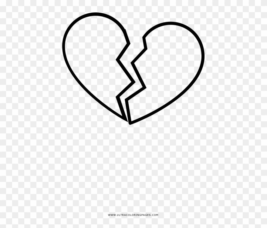 Broken Heart Coloring Page - Heart Clipart