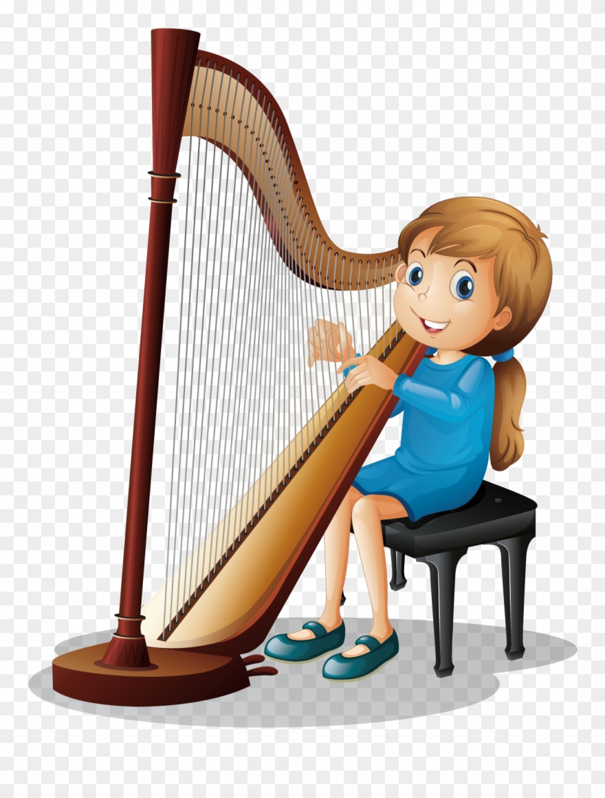 Harp Royalty - Niño Tocando Arpa Clipart