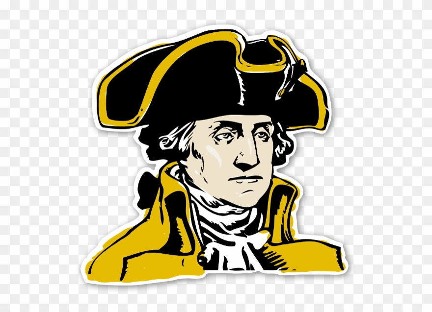 Klistermärke Med George Washington Sticker - George Washington Hat Drawing Clipart