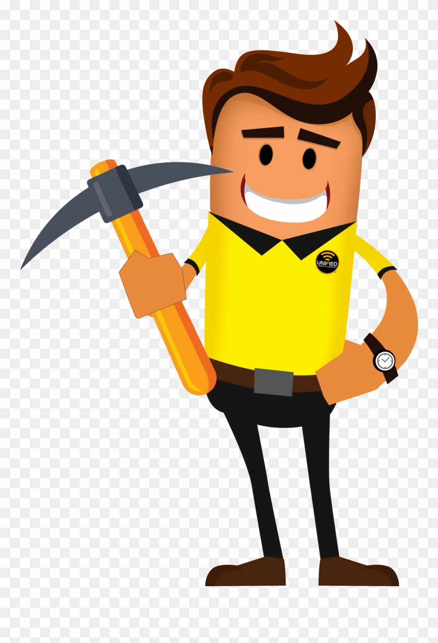 Super U Poloshirt Pickaxe - Social Marketing Concept Clipart