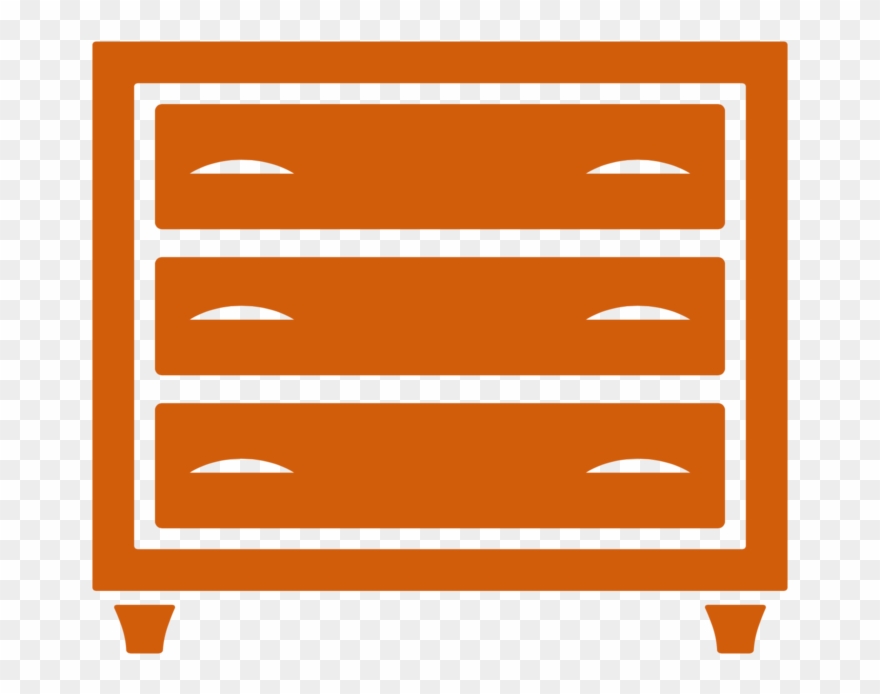 Drawer Chest Icon Orange , Png Download - Wood Clipart