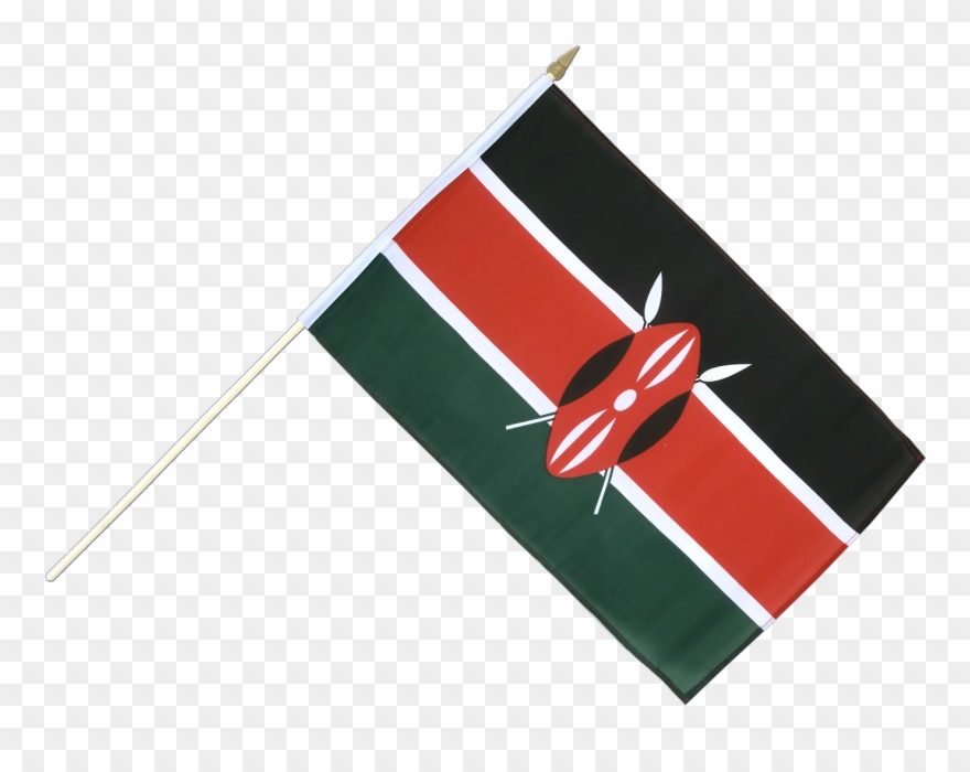 Hand Waving Flag 12x18" - Kenya Flag Clipart