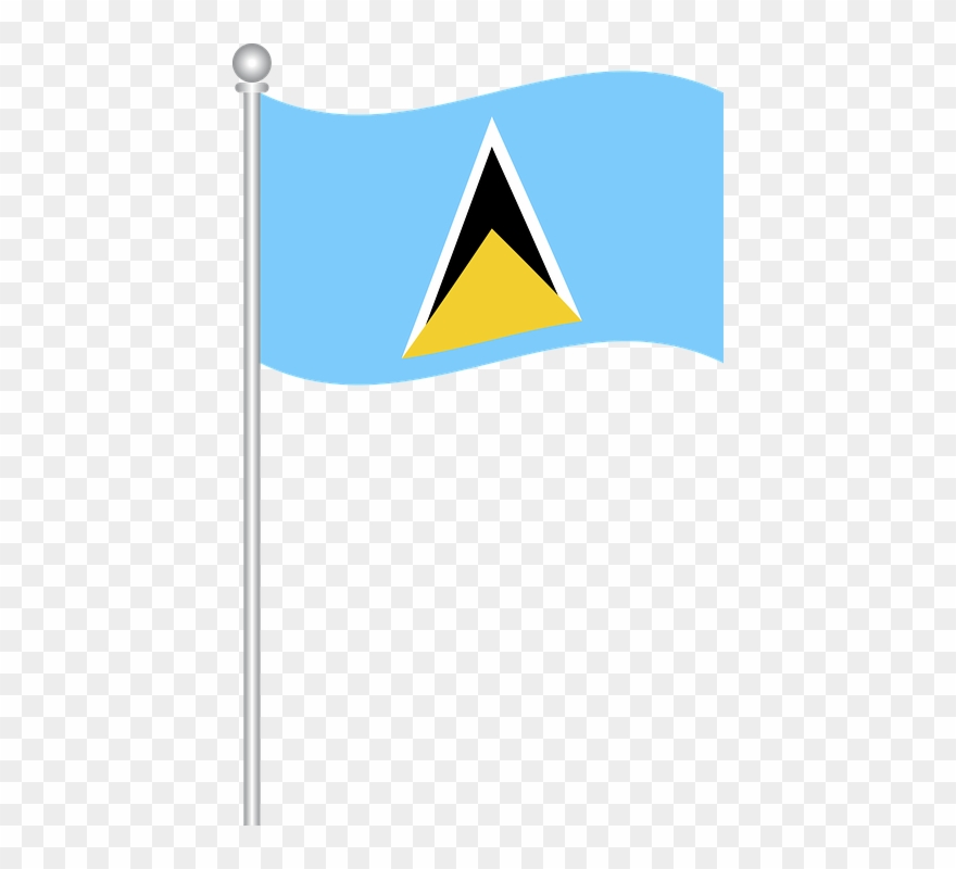 Flag Of Saint Lucia, Flag, Saint Lucia, World - St Lucia Flag Png Clipart