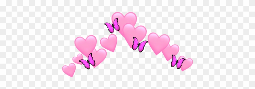 #heart #pink #hearts #butterfly - Emoji Heart Crown Png Clipart