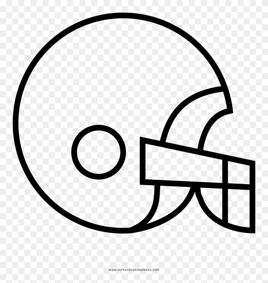 Football Helmet Coloring Page - Line Art Clipart