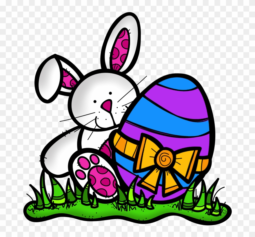 Easter Bunny With Egg - Color By Number Easter Sheets Clipart