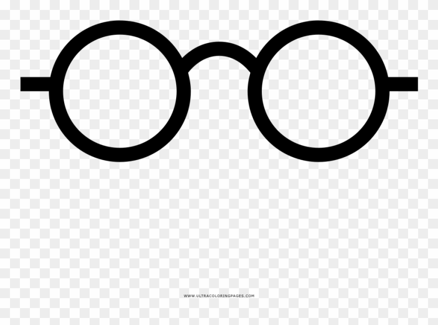 Glasses Coloring Page - Circle Clipart