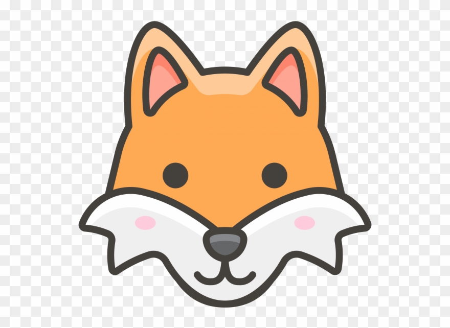 Fox Face Emoji - Cartoon Clipart